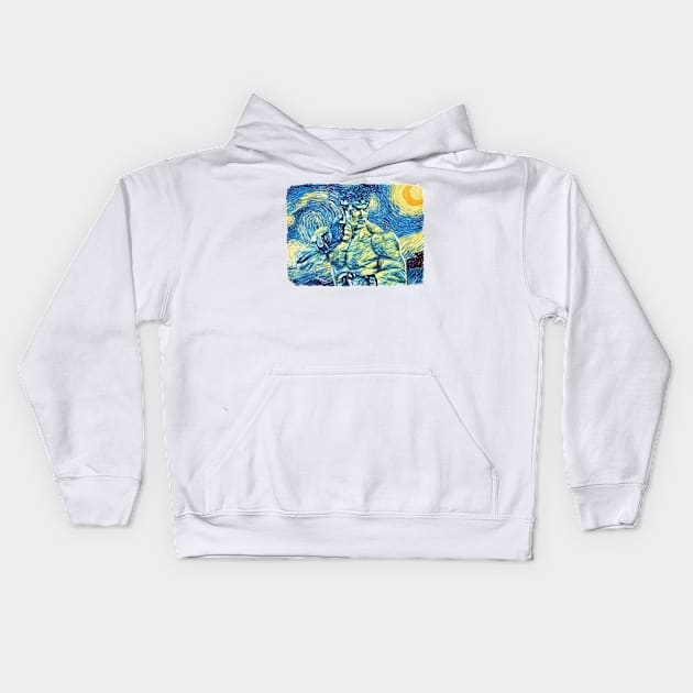 Street Fighter Van Gogh Style Kids Hoodie by todos